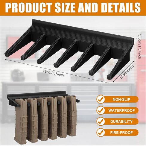 Gerrii 2 Pcs Magazine Rack Wall Mount Slatwall Magazine Storage Holders for Slatwall Pegboard Gridwall Storage Organizer Gear Equipment in Saudi Arabia