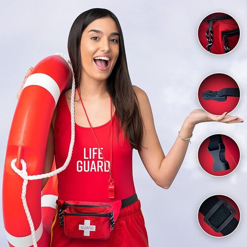 ASA TECHMED - عبوة من 3 قطع للإسعافات الأولية - حزمة Baywatch Lifeguard Fanny - صغيرة الحجم للطوارئ في المنزل، السيارة، في الهواء الطلق، المشي لمسافات طويلة، ساحة اللعب، حمام السباحة، التخييم، مكان العمل in Saudi Arabia