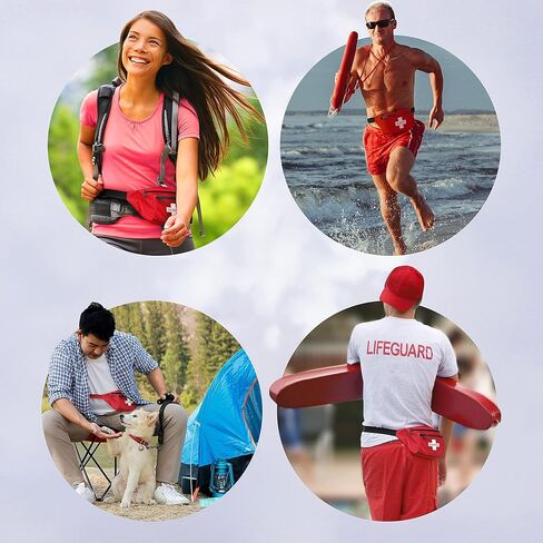 ASA TECHMED - عبوة من 3 قطع للإسعافات الأولية - حزمة Baywatch Lifeguard Fanny - صغيرة الحجم للطوارئ في المنزل، السيارة، في الهواء الطلق، المشي لمسافات طويلة، ساحة اللعب، حمام السباحة، التخييم، مكان العمل in Saudi Arabia