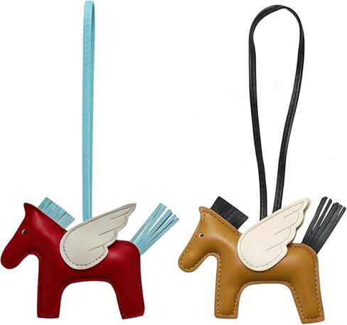 Horse Bag Charm Leather Pony Purse Charms Women Cute Angel Pegasus Keychain for Handbags Car Accessories in Saudi Arabia