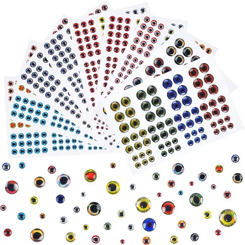 SILANON 1425pcs Fishing Lure Eyes, 3D/4D/5D Fishing Eyes Artificial Realistic Fish Eyes Fly Tying Eyes for Making Fishing Bait Lures Crafts DIY Materials Tool in Saudi Arabia