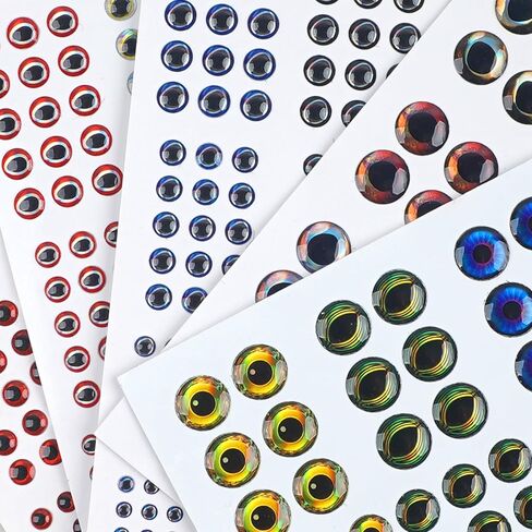 SILANON 1425pcs Fishing Lure Eyes, 3D/4D/5D Fishing Eyes Artificial Realistic Fish Eyes Fly Tying Eyes for Making Fishing Bait Lures Crafts DIY Materials Tool in Saudi Arabia