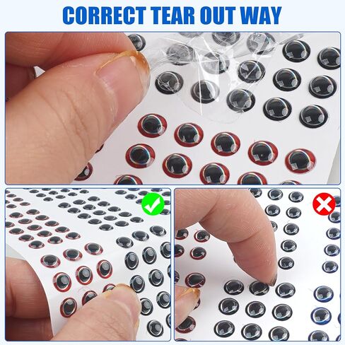 SILANON 1425pcs Fishing Lure Eyes, 3D/4D/5D Fishing Eyes Artificial Realistic Fish Eyes Fly Tying Eyes for Making Fishing Bait Lures Crafts DIY Materials Tool in Saudi Arabia