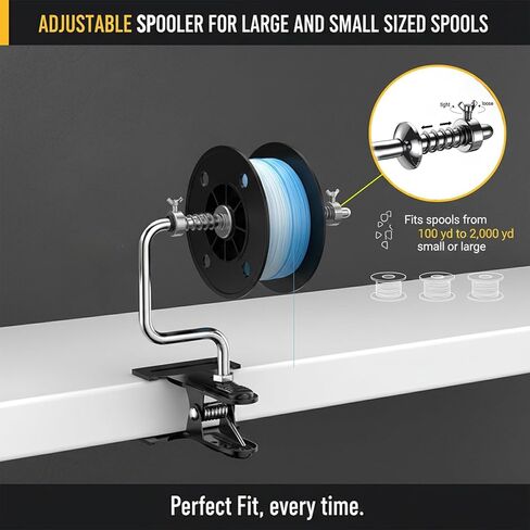Fishing Line Spooler, Portable Reel Spooling Station for Spinning & Baitcasting Reels, Adjustable Winder Fits Multiple Spool Sizes, Tangle-Free Fishing Essentials in Saudi Arabia
