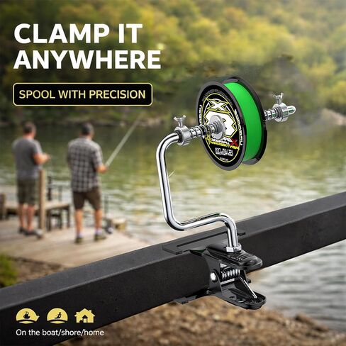 Fishing Line Spooler, Portable Reel Spooling Station for Spinning & Baitcasting Reels, Adjustable Winder Fits Multiple Spool Sizes, Tangle-Free Fishing Essentials in Saudi Arabia