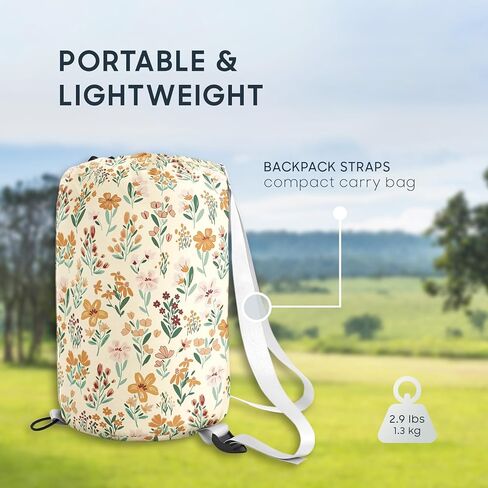 Wake In Cloud - Kids Sleeping Bag for Girls Toddlers, Camping in Warm Cold Weather, Backpacking Lightweight Compact Outdoor Liner for 3 Seasons Summer Spring Fall, Flowers Orange Cream in Saudi Arabia