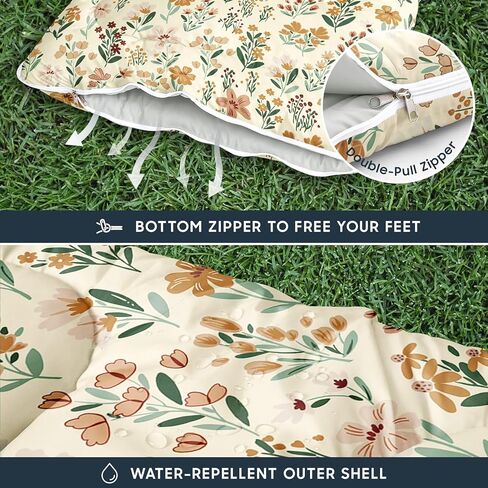 Wake In Cloud - Kids Sleeping Bag for Girls Toddlers, Camping in Warm Cold Weather, Backpacking Lightweight Compact Outdoor Liner for 3 Seasons Summer Spring Fall, Flowers Orange Cream in Saudi Arabia