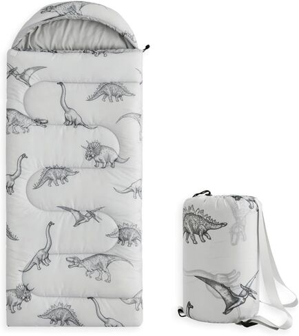 Wake In Cloud - Kids Sleeping Bag for Boys Toddlers, Camping in Warm Cold Weather, Backpacking Lightweight Compact Outdoor Liner for 3 Seasons, Dinosaur Sketch in Saudi Arabia