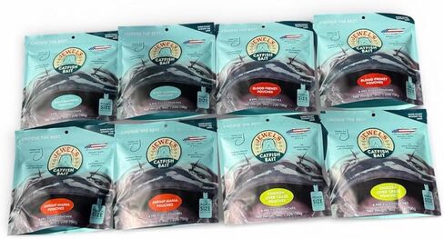 Jewels Catfish Bait - Variety Packs - 10oz Bags - 8 Pre-Filled Bait Pouches per Bag - Perfect for Rod&Reel, Trotlines, & Jugs in Saudi Arabia