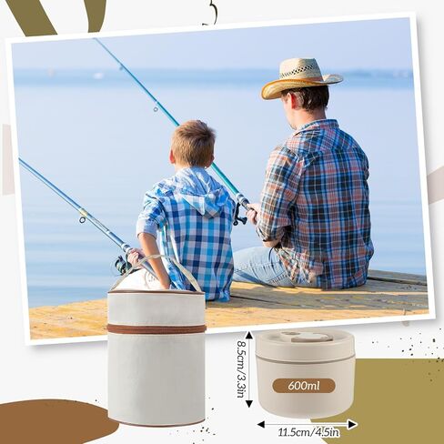 Honeydak 1 Pcs Fishing Bait Container Stainless Steel Insulated Live Bait Storage with 1 Handbag and 1 Tweezers Worm Holder Storage Box for Keeping Fresh and Alive in Saudi Arabia