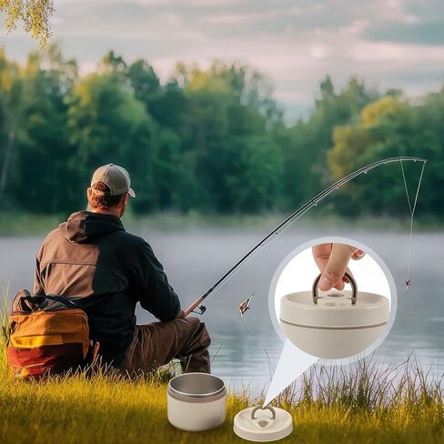 Honeydak 1 Pcs Fishing Bait Container Stainless Steel Insulated Live Bait Storage with 1 Handbag and 1 Tweezers Worm Holder Storage Box for Keeping Fresh and Alive in Saudi Arabia