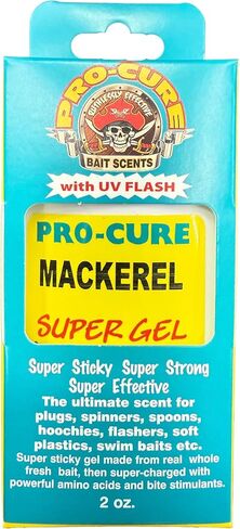 Pro-Cure Mackerel Super Gel Fishing Bait Scent with UV Flash, 2 oz, Super Sticky Formula for Lures, Spinners, Soft Plastics in Saudi Arabia