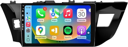 ستيريو راديو السيارة لسيارة Toyota Corolla 2014-2016، Android 13 Wireless CarPlay Android Auto، وحدة رئيسية عالية الدقة تعمل باللمس، QLED/Bluetooth/SWC/GPS Navigation/FM/Wifi/1080P كاميرا الرؤية الخلفية (Corolla14-2+64) in Kuwait
