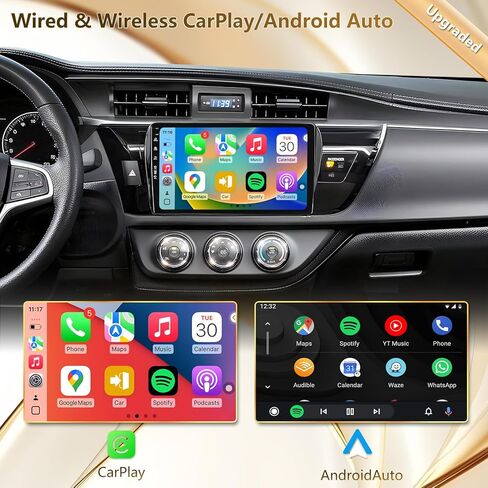 Car Radio Stereo for Toyota Corolla 2014-2016, Android 13 Wireless CarPlay Android Auto, Head Unit HD Touchscreen, QLED/Bluetooth/SWC/GPS Navigation/FM/Wifi/1080P Rearview Camera (Corolla14-2+64) in Saudi Arabia