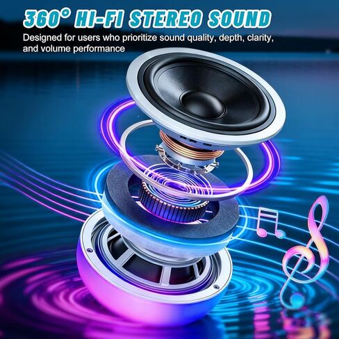 2 Pack Floating Pool Lights with Bluetooth Pool Speaker, 2-in-1 RGB Pool Lights, IP68 Waterproof, 360° Hi-Fi Sound for Pool, Hot Tub and Outdoor Parties in Saudi Arabia