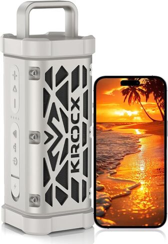 TRAVOR Magnetic Bluetooth Speaker, 45W Rugged All-Aluminum Build Portable Outdoor Speaker, Deep Bass, IP68 Waterproof, TWS Wireless Speaker for Golf Cart, Camping, Beach (Cloud Dancer Metallic) in Saudi Arabia