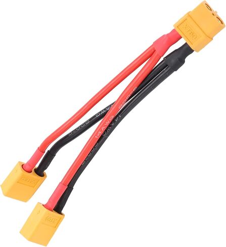 RiToEasysports XT60 Parallel Cable, Dual Extension Y Splitter 1 Female to 2 Male with Super Soft Silicone Wire, for RC Model Cars Airplanes Boats in Saudi Arabia