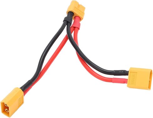RiToEasysports XT60 Parallel Cable, Dual Extension Y Splitter 1 Female to 2 Male with Super Soft Silicone Wire, for RC Model Cars Airplanes Boats in Saudi Arabia