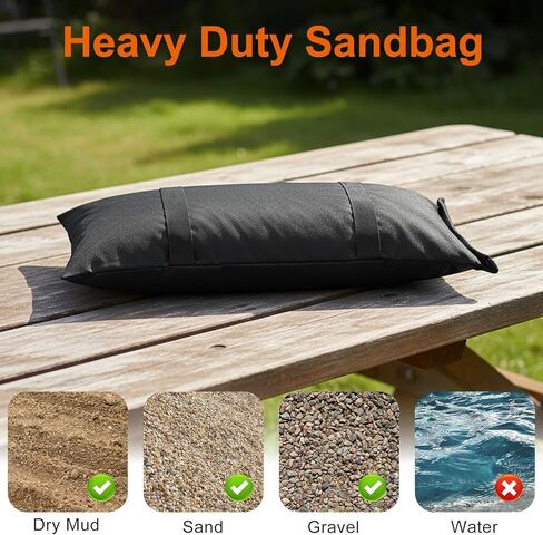 200 LBS Umbrella Base Weights Sandbags, 4 Packs Sand Bags for Weight, Weatherproof Fillable Heavy Duty Weight Sandbag for Outdoor Furniture Backyard Umbrella Garden Trampoline Poolside Accessories in Saudi Arabia