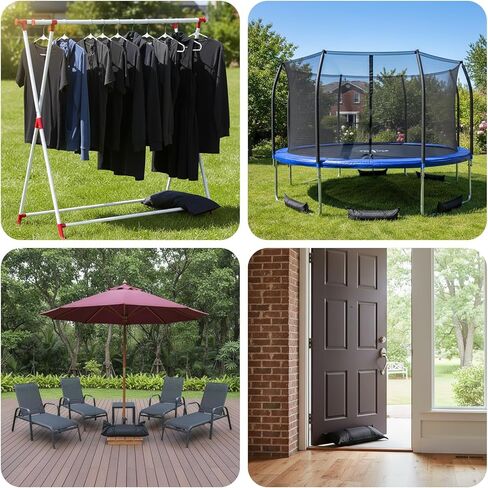 200 LBS Umbrella Base Weights Sandbags, 4 Packs Sand Bags for Weight, Weatherproof Fillable Heavy Duty Weight Sandbag for Outdoor Furniture Backyard Umbrella Garden Trampoline Poolside Accessories in Saudi Arabia