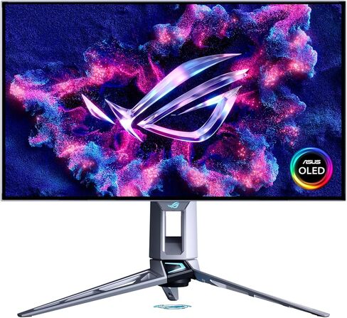 ASUS ROG Swift 27" OLED Gaming Monitor (PG27AQWP-W) - TrueBlack Glossy Tandem OLED, Dual-Mode (QHD@540Hz, HD@720Hz), 0.02ms, G-SYNC Compatible, Neo Proximity Sensor, DP 2.1, 3 yr Warranty in Saudi Arabia