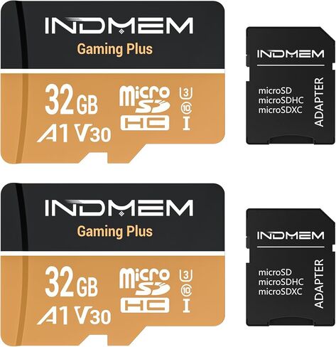 عبوتان من بطاقة Micro SD بأداء عالي السرعة 32 جيجابايت (قراءة 90 ميجابايت/ثانية، كتابة 25 ميجابايت/ثانية)، متوافقة مع DSLR والطائرة بدون طيار وكاميرا الحركة والأجهزة المحمولة (2 بطاقة microSD + 2 محول) in Kuwait