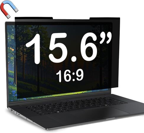 Magnetic Laptop Privacy Screen 15.6 inch for 16:9 Computer Monitor, Removable Anti-Glare Screen Privacy Shield, Screen Filter and Protector for Laptop​, Fits (FHD 1920 × 1080) in Saudi Arabia