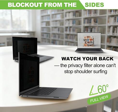 Magnetic Laptop Privacy Screen 15.6 inch for 16:9 Computer Monitor, Removable Anti-Glare Screen Privacy Shield, Screen Filter and Protector for Laptop​, Fits (FHD 1920 × 1080) in Saudi Arabia