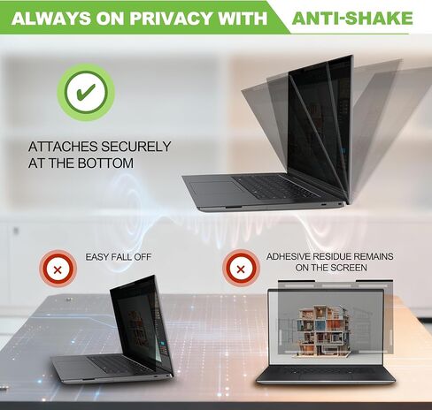 Magnetic Laptop Privacy Screen 15.6 inch for 16:9 Computer Monitor, Removable Anti-Glare Screen Privacy Shield, Screen Filter and Protector for Laptop​, Fits (FHD 1920 × 1080) in Saudi Arabia