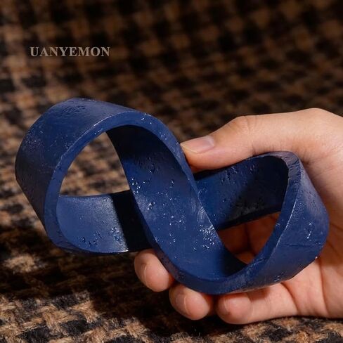 Modern Infinity Knot Sculpture - Black Knot Home Decor, Multi-Angle Statue for Shelves, Coffee Table, Bookshelf, Living Room, Office, Resin Geometric Decorative Accent, Abstract Art Knick Knacks Gifts in Saudi Arabia