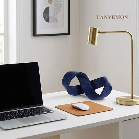 Modern Infinity Knot Sculpture - Black Knot Home Decor, Multi-Angle Statue for Shelves, Coffee Table, Bookshelf, Living Room, Office, Resin Geometric Decorative Accent, Abstract Art Knick Knacks Gifts in Saudi Arabia