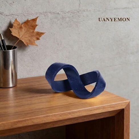Modern Infinity Knot Sculpture - Black Knot Home Decor, Multi-Angle Statue for Shelves, Coffee Table, Bookshelf, Living Room, Office, Resin Geometric Decorative Accent, Abstract Art Knick Knacks Gifts in Saudi Arabia