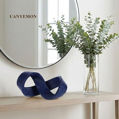 Modern Infinity Knot Sculpture - Black Knot Home Decor, Multi-Angle Statue for Shelves, Coffee Table, Bookshelf, Living Room, Office, Resin Geometric Decorative Accent, Abstract Art Knick Knacks Gifts in Saudi Arabia