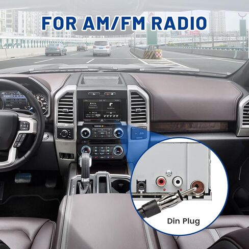 Anina 23cm (9 Inch) AM/FM Universal Short Antenna for Car Truck Motorcycle Boat, M6 Screw Top/Side Mount Replacement Radio Aerial Mast with 60° Adjustable Base & 2M Cable, Black in Saudi Arabia