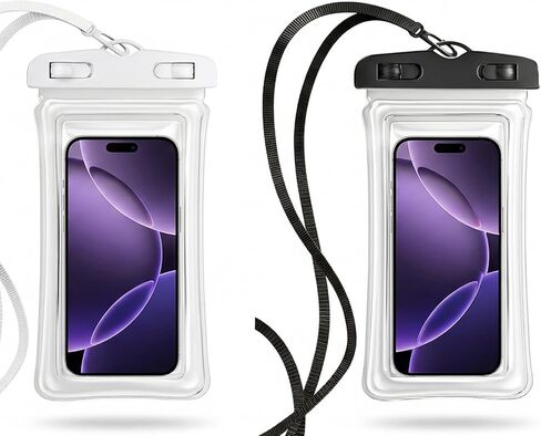 [2 Pack] Universal Floating Waterproof Phone Pouch, IP68 Water Proof Case for All Phones with Detachable Lanyard - Perfect Beach Cruise Essentials for iPhone 16 15 14 Pro Max, Galaxy S25 in Saudi Arabia