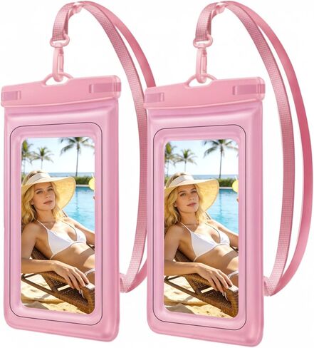 Floating Waterproof Phone Case (2-Pack) - IP68-Rated Waterproof with Neck Strap, Suitable for Swimming and Outdoor Sports, Compatible with All 7.0-inch Models (Blue) in Saudi Arabia