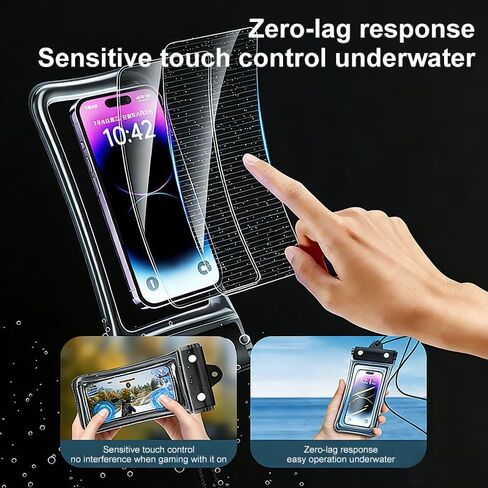 2pcs Waterproof Phone Pouch Case -Easy Lock & Heavy Duty IPX8 Water Proof Cell Phone Dry Bag for Beach, Protector for iPhone 17 16 15 14 13 12 11 Pro Max Plus Air, Galaxy S25 S24, 5-10in Black in Saudi Arabia