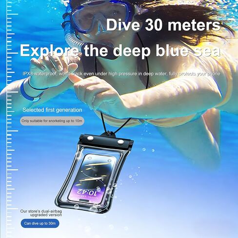 2pcs Waterproof Phone Pouch Case -Easy Lock & Heavy Duty IPX8 Water Proof Cell Phone Dry Bag for Beach, Protector for iPhone 17 16 15 14 13 12 11 Pro Max Plus Air, Galaxy S25 S24, 5-10in Black in Saudi Arabia