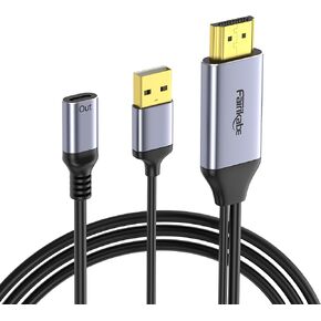 fairikabe HDMI to USB C Female Adapter 4K@60Hz for AR Glasses | HDMI to USB-C Monitor & AR Glasses Compatible with Viture, Xreal, RayNeo, Rokid, for PS5, Xbox, Switch, Steam Deck Dock in Kuwait