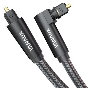 VANAUX 90 Degree Optical Audio Cable Digital Toslink Fiber Optic Cords Male to Male for Home Theater,Soundbars,Gaming Consoles (3FEET/1M) in Saudi Arabia