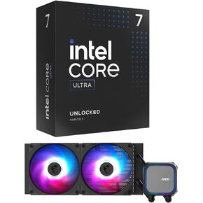 MICRO CENTER CPU AIO Combo - معالج سطح المكتب Ultra 7 265K 20 نواة تصل إلى 5.5 جيجا هرتز مع مبرد سائل لوحدة المعالجة المركزية MAG CORELIQUID A13 240، أسود in Kuwait