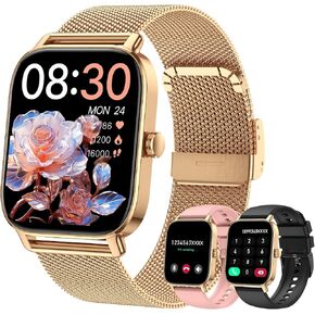 Smart Watch For Women Android/iPhone: Fitness Trackers Smartwatch 1.85" Bluetooth Calls Answer/Make IP68 Waterproof Womens Watches Activity Pedometer Heart Rate Spo2 Monitor 130+ Sports Model 3 Bands in Saudi Arabia