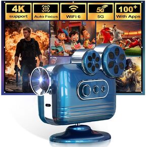 جهاز عرض صغير لاسلكي مع WIFI 6 وبلوتوث، 4K 1080P يدعم جهاز عرض محمول قابل للدوران 180 درجة. جهاز عرض فيديو بشاشة 17 بوصة - 130 بوصة. متوافق مع الهواتف الذكية والكمبيوتر المحمول والكمبيوتر الشخصي (Q6 mate) in Kuwait