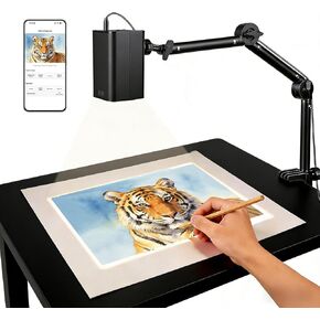 Art Projector for Tracing and Drawing - 5G WiFi & App-Free Web Control - Digital Sketch Projector with Stable Stand for Artists, Cookie Decor - Compatible with iOS/Android, Supports Online/Offline in Saudi Arabia