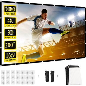 شاشة عرض 200 بوصة، شاشة عرض كبيرة خارجية DUYIKJ، شاشة عرض أمامية خلفية محمولة 16:9 4K HD للمسرح المنزلي، أداء تجاري كبير in Kuwait