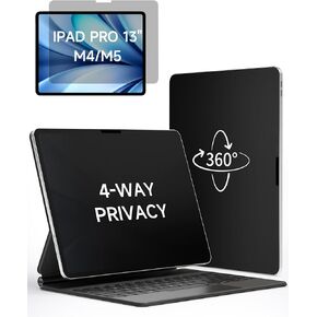 IPROKKO 360° Privacy Matte Screen Protector for iPad Pro 13 inch M4/M5 (2024/2025 7th/8th Generation),4 Way Anti Spy Glare Blue Light 13in Tablet Easy Install Screen Protector Filter [Compatible with Apple Pencil & Face ID, Case Friendly] in Saudi Arabia