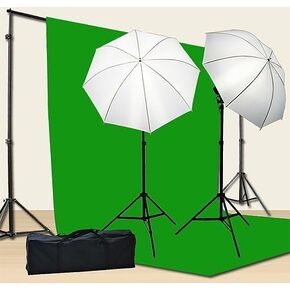 ePhoto 10 x 12 ChromaKey Green Screen Digital Photography Studio Video Lighting Kit with Background Stand and Case Kit by ePhotoInc H15-1012G in Saudi Arabia
