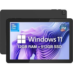 جهاز الكمبيوتر اللوحي Fusion5 2026 الإصدار الجديد 10.1 بوصة Windows 11 - مدمج في الولايات المتحدة الأمريكية - وحدة المعالجة المركزية من الجيل الخامس عشر، وذاكرة الوصول العشوائي DDR5 سعة 12 جيجابايت، ومحرك أقراص SSD سعة 512 جيجابايت، وشاشة 10 بوصة FHD+، مع in Kuwait