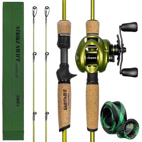 Ghosthorn Fishing Rod and Reel Combo Dual Tip Fishing Pole Baitcaster Combo Ultra Light 2-Piece Rod with Natural Cork Handle Ceramic Rings for Men Women in Kuwait