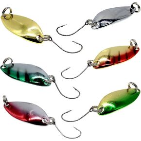Trout Lures with Single Hook, 1.2in-1/9oz Colorful Fishing Spoons and Spinners for Salmon, Bass Fishing in Saudi Arabia